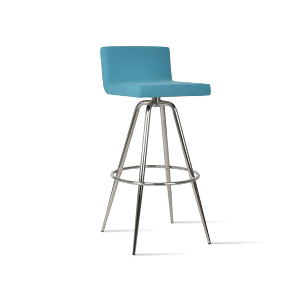 Soho Concept Dallas Max Swivel Barstools & Counterstools - Stylish Wool Fabric, 10-year Guarantee, 300 Lbs Capacity Turquoise Steel Tubular Legs Black ,S.Steel ,Walnut Finish Soho-concept-dining-chair-11414