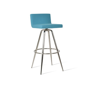 Soho Concept Dallas Max Swivel Barstools & Counterstools - Stylish Wool Fabric, 10-year Guarantee, 300 Lbs Capacity Turquoise Steel Tubular Legs Black ,S.Steel ,Walnut Finish Soho-concept-dining-chair-11413