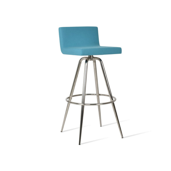 Soho Concept Dallas Max Swivel Barstools & Counterstools - Stylish Wool Fabric, 10-year Guarantee, 300 Lbs Capacity Turquoise Steel Tubular Legs Black ,S.Steel ,Walnut Finish Soho-concept-dining-chair-11413