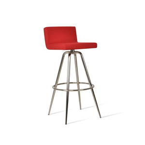 Soho Concept Dallas Max Swivel Barstools & Counterstools - Premium Boucle, Velvet, Nubuck Fabrics, 10-year Warranty Red Steel Tubular Legs Black ,S.Steel ,Walnut Finish Soho-concept-dining-chair-11415