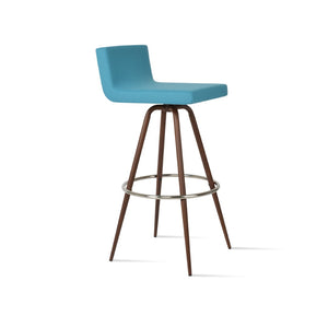 Soho Concept Dallas Max Swivel Barstools & Counterstools - Stylish Wool Fabric, 10-year Guarantee, 300 Lbs Capacity Walnut,Turquoise Steel Tubular Legs Black ,S.Steel ,Walnut Finish Soho-concept-dining-chair-11417
