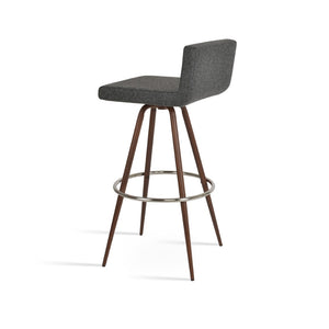 Soho Concept Dallas Max Swivel Barstools & Counterstools - Stylish Wool Fabric, 10-year Guarantee, 300 Lbs Capacity Walnut,Dark Grey Steel Tubular Legs Black ,S.Steel ,Walnut Finish Soho-concept-dining-chair-11418