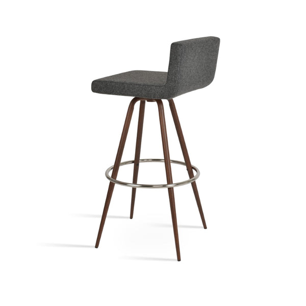 Soho Concept Dallas Max Swivel Barstools & Counterstools - Stylish Wool Fabric, 10-year Guarantee, 300 Lbs Capacity Walnut,Dark Grey Steel Tubular Legs Black ,S.Steel ,Walnut Finish Soho-concept-dining-chair-11418