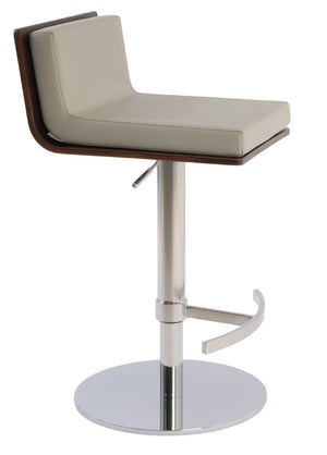 Soho Concept Dallas Piston Stool - Adjustable Height Barstool With Leatherette Seat & 2-year Guarantee, Grey Chrome,Walnut,Light Grey  Soho-concept-dining-chair-11448