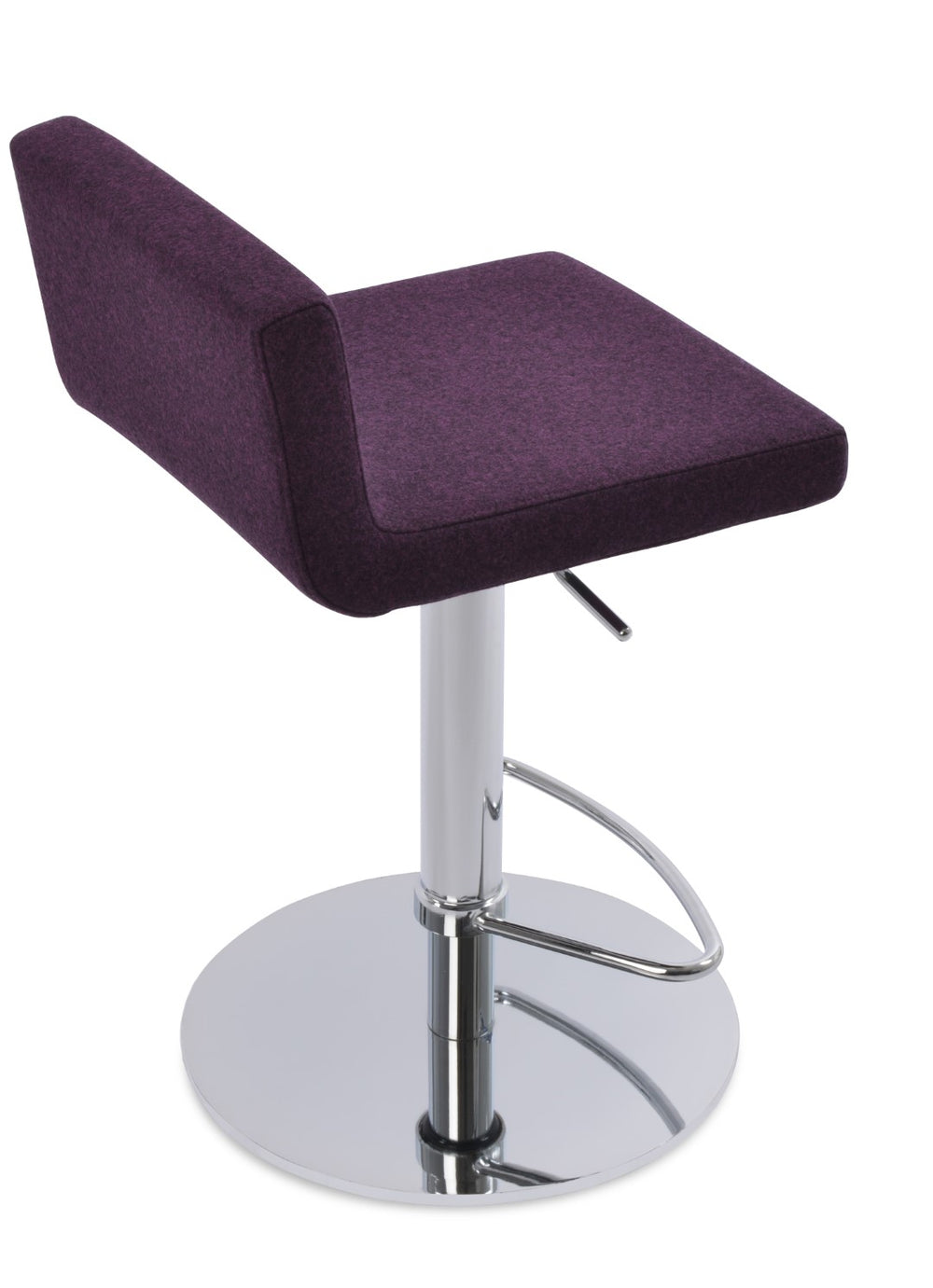 Soho Concept Dallas Piston Stool With Half Footrest | Stylish Barstool In Velvet, Boucle, Nubuck & More! Chrome  Soho-concept-dining-chair-11425