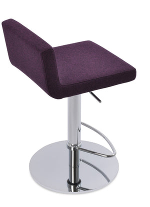 Soho Concept Dallas Piston Stool With Half Footrest | Stylish Barstool In Velvet, Boucle, Nubuck & More! Chrome  Soho-concept-dining-chair-11425