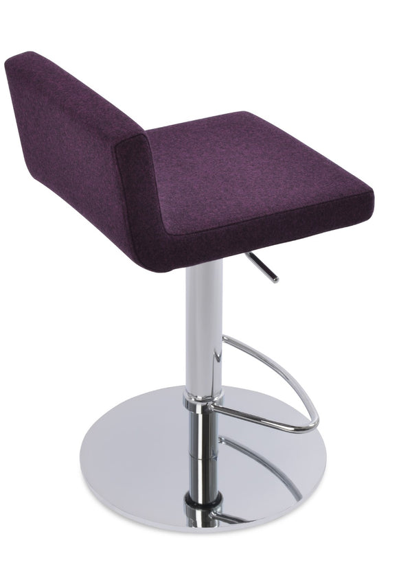 Soho Concept Dallas Piston Stool With Half Footrest | Stylish Barstool In Velvet, Boucle, Nubuck & More! Chrome  Soho-concept-dining-chair-11425