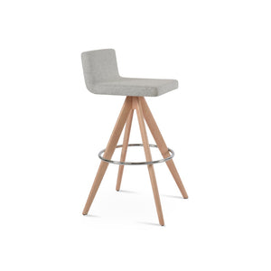 Soho Concept Dallas Pyramid Swivel Barstools & Counterstools In Camira Blazer Wool - 10-year Warranty, Stylish Design Natural,Silver  Soho-concept-dining-chair-11460