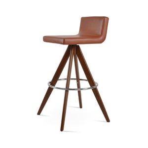 Soho Concept Dallas Pyramid Swivel Barstools & Counterstools - Leatherette Upholstery, Stylish Metal & Wood Design Walnut  Soho-concept-dining-chair-11458