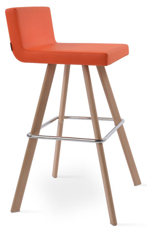 Soho Concept Dallas Wood Barstools & Counterstools - Stylish Leatherette Seating With 2-year Guarantee & Comfort Natural,Orange  Soho-concept-dining-chair-11462