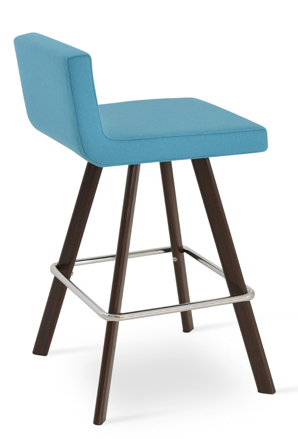 Soho Concept Dallas Wood Barstools & Counterstools - Durable Camira Blazer Wool, 10-year Warranty, Elegant Design Walnut,Turquoise  Soho-concept-dining-chair-11467