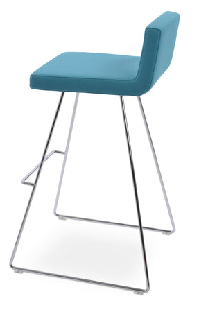Soho Concept Dallas Wire Barstools & Counterstools - Stylish Chrome Finish, Durable Wool Fabric, 10-year Guarantee Chrome,Turquoise  Soho-concept-dining-chair-11470