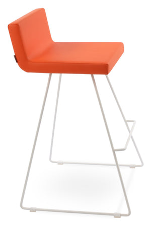 Soho Concept Dallas Wire Barstools & Counterstools - Stylish Leatherette Seating With 2-year Guarantee & High Weight Capacity White,Orange  Soho-concept-dining-chair-11472