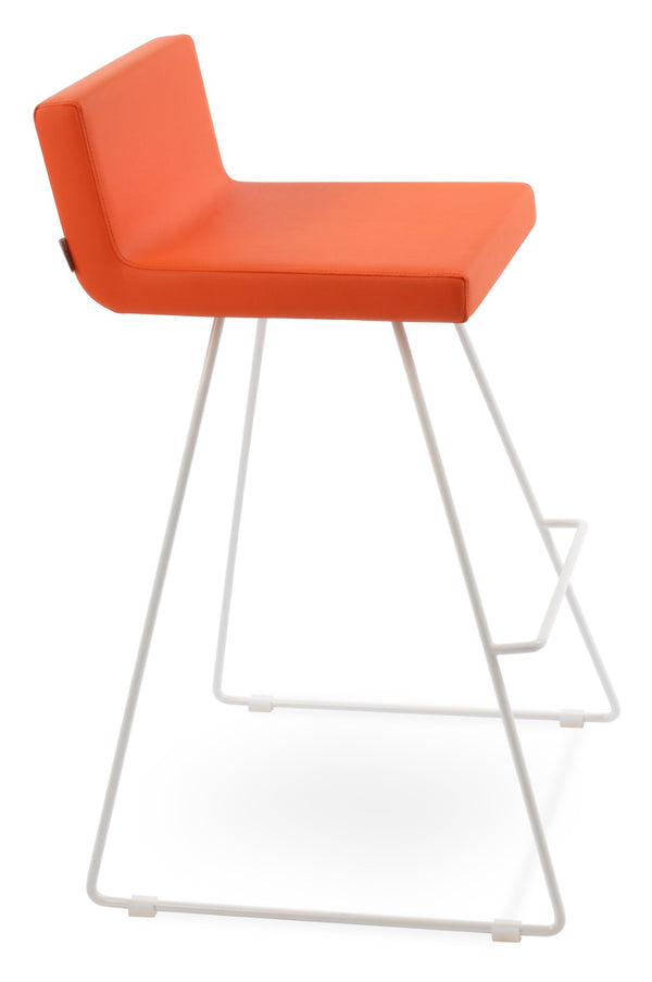 Soho Concept Dallas Wire Barstools & Counterstools - Stylish Leatherette Seating With 2-year Guarantee & High Weight Capacity White,Orange  Soho-concept-dining-chair-11472