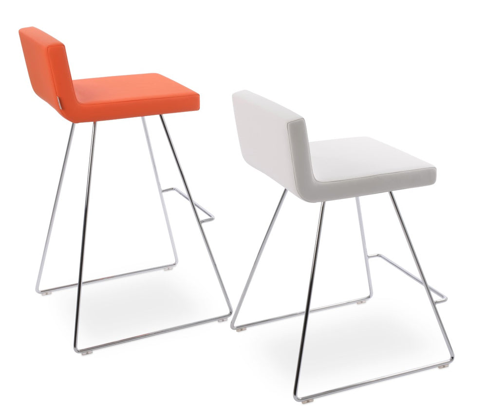 Soho Concept Dallas Wire Handle Barstools & Counterstools - Stylish Leatherette Seats With 2-year Guarantee! Chrome,White,Orange  Soho-concept-dining-chair-11468