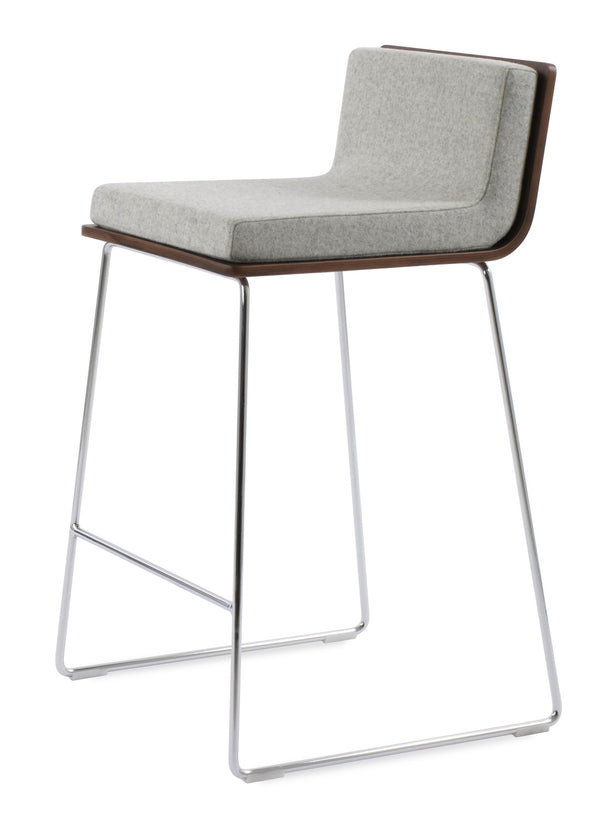 Soho Concept Dallas Wire Barstools & Counterstools - Stylish Chrome Finish, Durable Wool Fabric, 10-year Guarantee Walnut,Silver  Soho-concept-dining-chair-07760