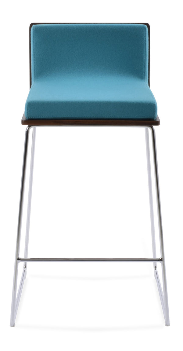 Soho Concept Dallas Wire Barstools & Counterstools - Stylish Camira Era Fabric, 10-year Warranty, Walnut & Turquoise Walnut,Turquoise  Soho-concept-dining-chair-11478