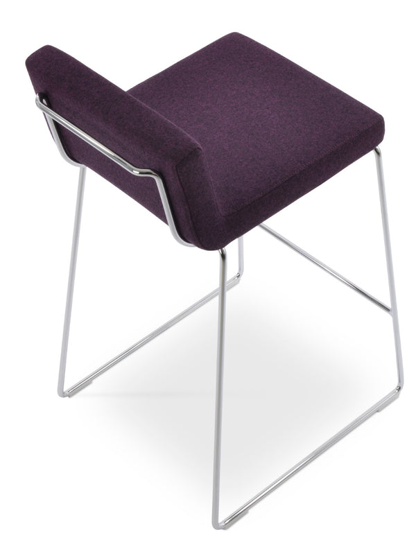 Soho Concept Dallas Wire Barstools & Counterstools - Stylish Chrome Finish, Durable Wool Fabric, 10-year Guarantee Deep Maroon  Soho-concept-dining-chair-07758