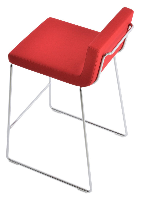 Soho Concept Dallas Wire Barstools & Counterstools – Stylish Boucle, Velvet, Nubuck Fabrics, 10-year Guarantee! Chrome,Red  Soho-concept-dining-chair-11485