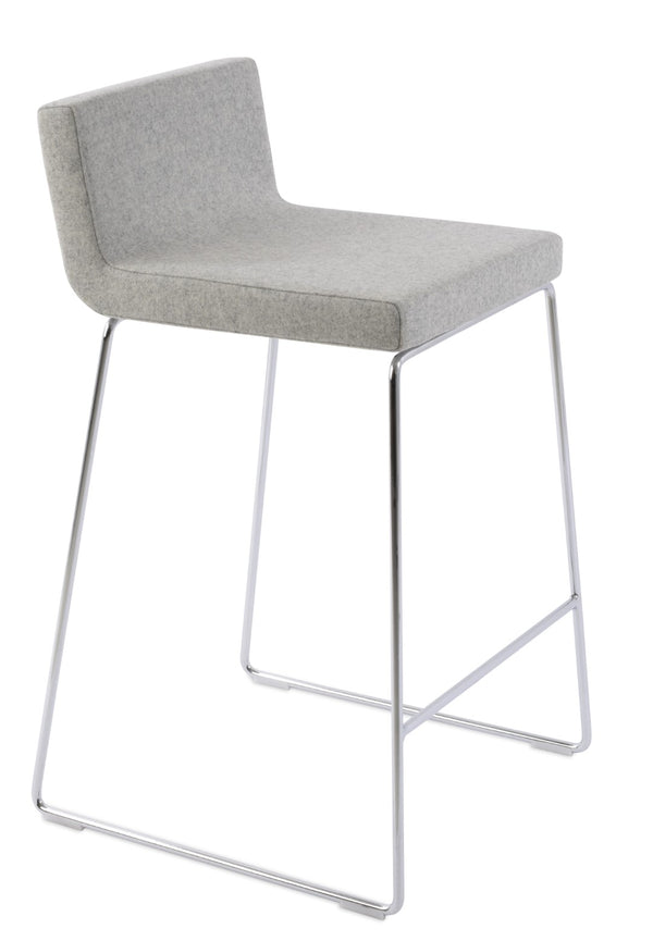 Soho Concept Dallas Wire Barstools & Counterstools - Stylish Chrome Finish, Durable Wool Fabric, 10-year Guarantee Chrome,Silver  Soho-concept-dining-chair-07764