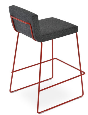 Soho Concept Dallas Wire Handle Barstools & Counterstools - Stylish Chrome Frame, Camira Blazer Wool, 10-year Guarantee Red,Dark Grey  Soho-concept-dining-chair-07763