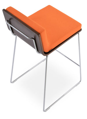 Soho Concept Dallas Wire Barstools & Counterstools – Stylish Boucle, Velvet, Nubuck Fabrics, 10-year Guarantee! Walnut,Orange  Soho-concept-dining-chair-11501