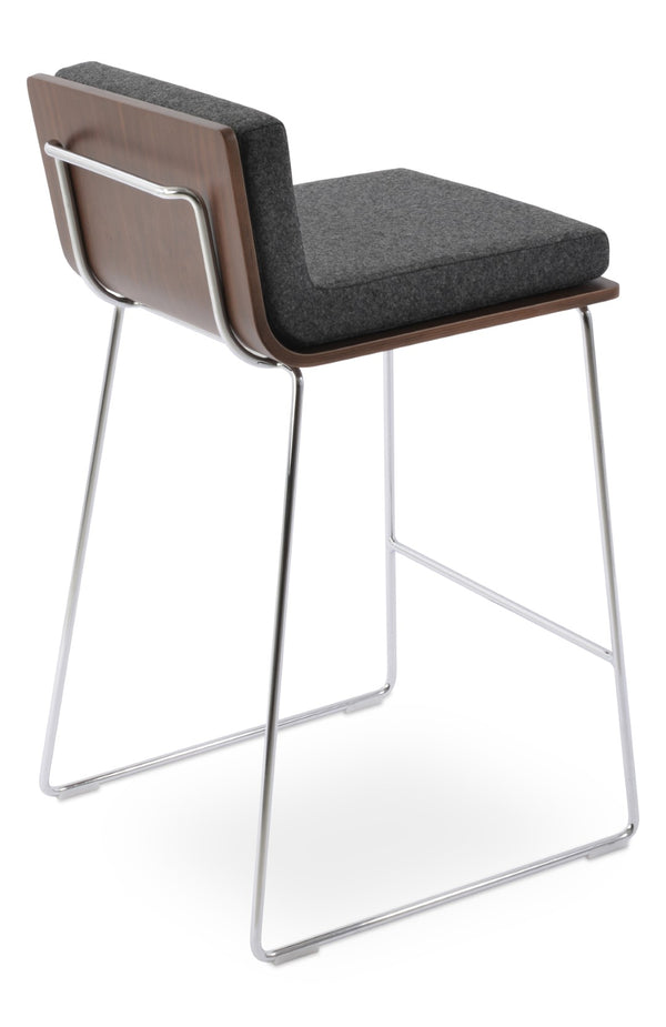 Soho Concept Dallas Wire Barstools & Counterstools - Stylish Camira Era Fabric, 10-year Warranty, Walnut & Turquoise Walnut,Dark Grey  Soho-concept-dining-chair-11497