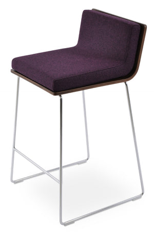 Soho Concept Dallas Wire Barstools & Counterstools - Stylish Camira Era Fabric, 10-year Guarantee, Walnut Finish Walnut  Soho-concept-dining-chair-11498