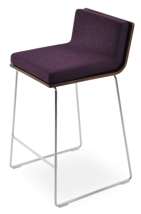 Soho Concept Dallas Wire Barstools & Counterstools - Stylish Camira Era Fabric, 10-year Guarantee, Walnut Finish Walnut  Soho-concept-dining-chair-11498
