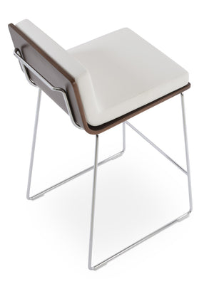 Soho Concept Dallas Wire Handle Barstools & Counterstools - Stylish Leatherette Seats With 2-year Guarantee! Walnut,White  Soho-concept-dining-chair-11500