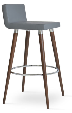 Soho Concept Dallas Wood Barstools & Counterstools - Stylish Leatherette Seating With 2-year Guarantee & Comfort Walnut,Grey  Soho-concept-dining-chair-11531