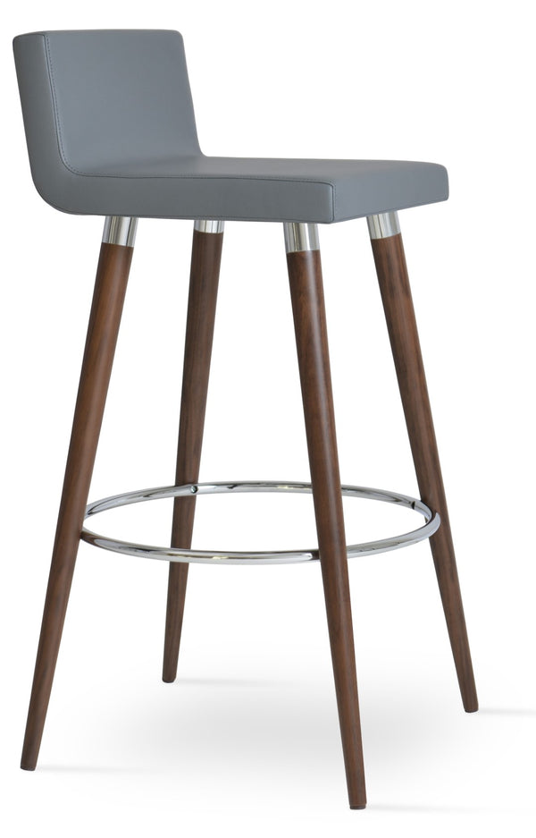 Soho Concept Dallas Wood Barstools & Counterstools - Stylish Leatherette Seating With 2-year Guarantee & Comfort Walnut,Grey  Soho-concept-dining-chair-11531