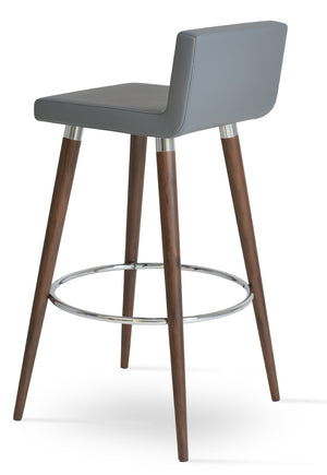 Soho Concept Dallas Wood Barstools & Counterstools - Stylish Leatherette Seating With 2-year Guarantee & Comfort Walnut,Grey  Soho-concept-dining-chair-07774