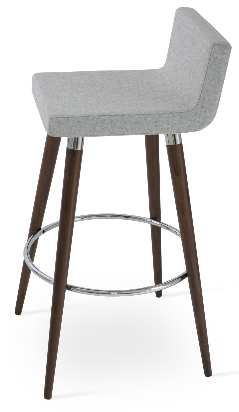 Soho Concept Dallas Wood Barstools & Counterstools - Ergonomic Design, Durable Camira Fabric, 10-year Warranty Walnut,Silver  Soho-concept-dining-chair-11533