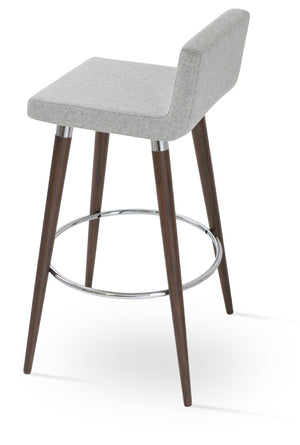 Soho Concept Dallas Wood Barstools & Counterstools - Stylish Camira Blazer Wool, 10-year Warranty, Walnut Finish Walnut,Silver  Soho-concept-dining-chair-07775