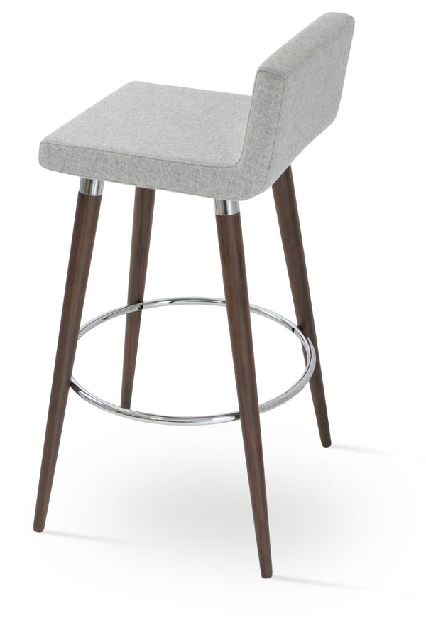 Soho Concept Dallas Wood Barstools & Counterstools - Stylish Camira Blazer Wool, 10-year Warranty, Walnut Finish Walnut,Silver  Soho-concept-dining-chair-07775