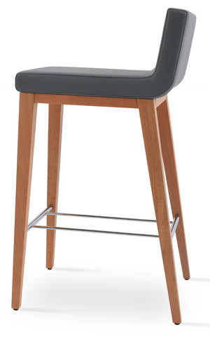 Soho Concept Dallas Wood Barstools & Counterstools - Stylish Leatherette Seating With 2-year Guarantee & Comfort Natural,Grey  Soho-concept-dining-chair-07766
