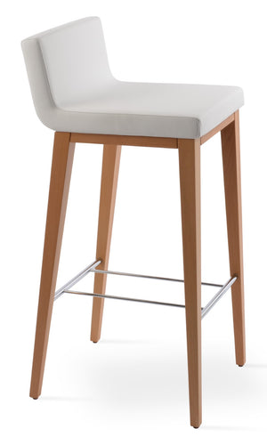 Soho Concept Dallas Wood Barstools & Counterstools - Stylish Leatherette Seating With 2-year Guarantee & Comfort Natural,White  Soho-concept-dining-chair-07767