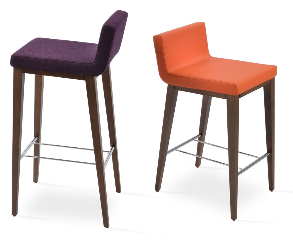 Soho Concept Dallas Wood Barstools & Counterstools - Stylish Leatherette Seating With 2-year Guarantee & Comfort Walnut,Orange  Soho-concept-dining-chair-11507