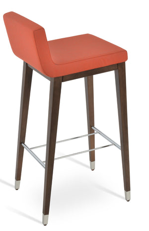 Soho Concept Dallas Wood Barstools & Counterstools - Ergonomic Design, Durable Camira Fabric, 10-year Warranty Walnut,Chrome,Orange,Turquoise  Soho-concept-dining-chair-11504