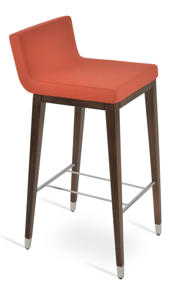Soho Concept Dallas Wood Barstools & Counterstools - Ergonomic Design, Durable Camira Fabric, 10-year Warranty Walnut,Chrome,Orange,Turquoise  Soho-concept-dining-chair-07765