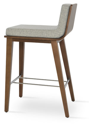 Soho Concept Dallas Wood Barstools & Counterstools - Ergonomic Design, Durable Camira Fabric, 10-year Warranty Walnut,Silver  Soho-concept-dining-chair-06670