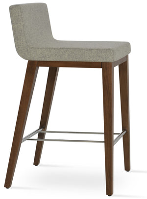 Soho Concept Dallas Wood Barstools & Counterstools - Ergonomic Design, Durable Camira Fabric, 10-year Warranty Walnut,Silver  Soho-concept-dining-chair-07772