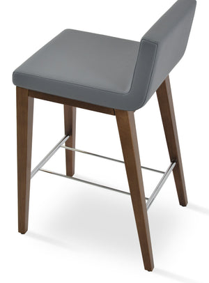 Soho Concept Dallas Wood Barstools & Counterstools - Stylish Leatherette Seating With 2-year Guarantee & Comfort Walnut,Grey  Soho-concept-dining-chair-11524