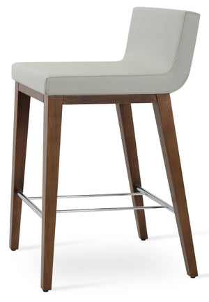 Soho Concept Dallas Wood Barstools & Counterstools - Stylish Leatherette Seating With 2-year Guarantee & Comfort Walnut,Light Grey  Soho-concept-dining-chair-11525