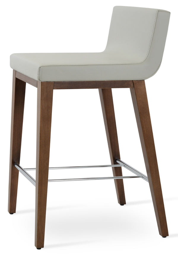 Soho Concept Dallas Wood Barstools & Counterstools - Stylish Leatherette Seating With 2-year Guarantee & Comfort Walnut,Light Grey  Soho-concept-dining-chair-11525