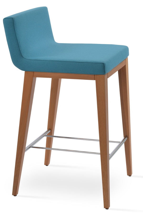 Soho Concept Dallas Wood Barstools & Counterstools - Durable Camira Blazer Wool, 10-year Warranty, Elegant Design Natural,Turquoise  Soho-concept-dining-chair-11519