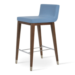 Soho Concept Dallas Wood Barstools & Counterstools - Stylish Leatherette Seating With 2-year Guarantee & Comfort Walnut,Chrome,Blue  Soho-concept-dining-chair-11517