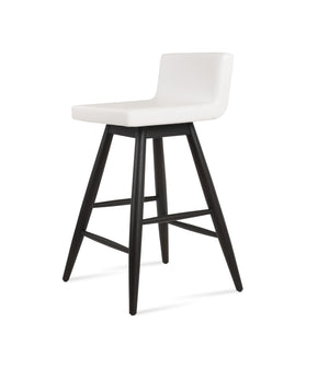 Soho Concept Dallas Baba Barstools & Counterstools - Elegant Teak Design, Memory Swivel, 2-year Guarantee, Leatherette White  Soho-concept-dining-chair-11325