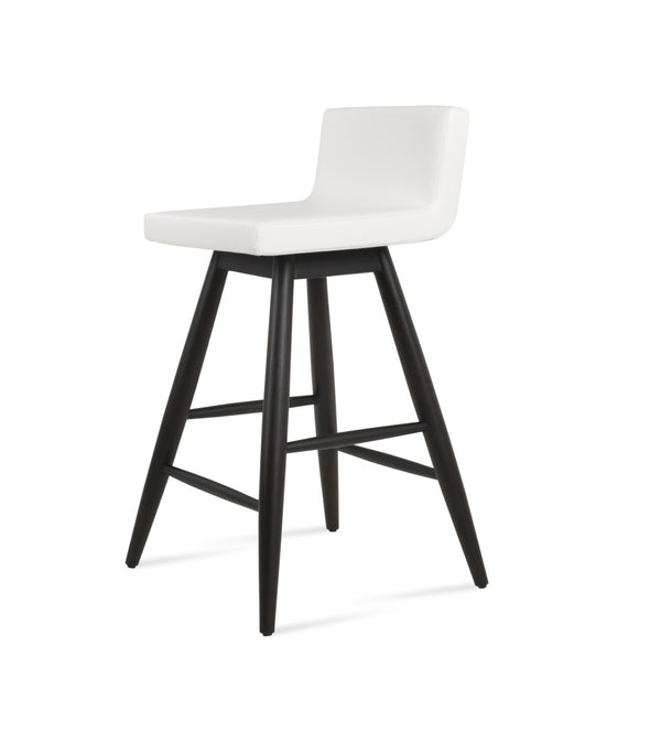 Soho Concept Dallas Baba Barstools & Counterstools - Elegant Teak Design, Memory Swivel, 2-year Guarantee, Leatherette White  Soho-concept-dining-chair-11325